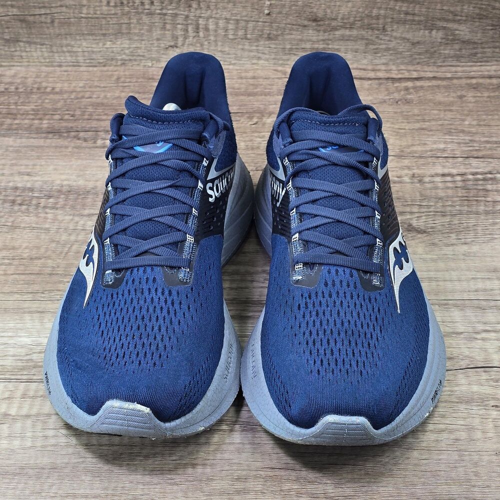 Saucony Ride 17 Men's Size 12 Navy Blue Gray Running Shoes (S20924-106) - Picture 2 of 9